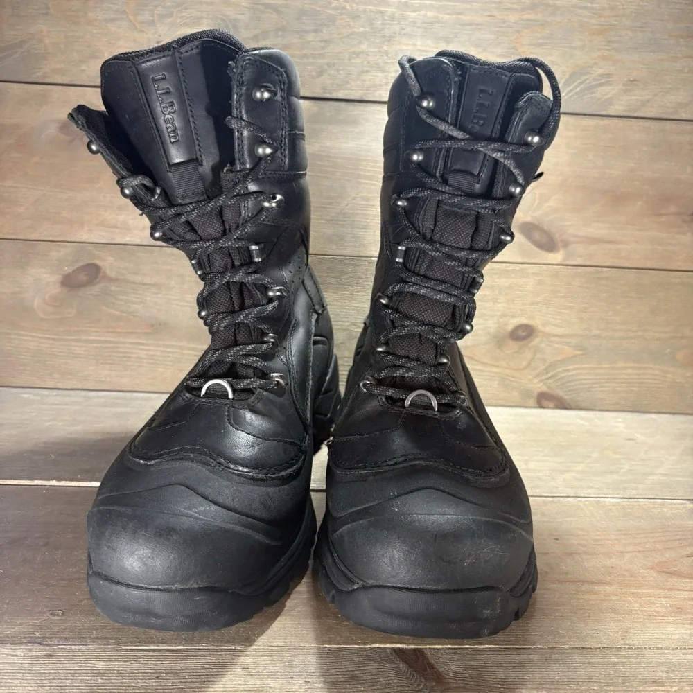 ll bean tek 2.5 mens size 11 shoes black leather insulated waterproof snow boots